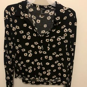 Daisy Printed Button-Up Blouse